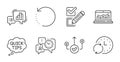Quick tips, Web analytics and Time management icons set. Recovery data, Update time and Checkbox signs. Vector Royalty Free Stock Photo