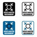 Quick water absorbent vector information sign
