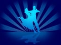 Quickstep Dance Couple , illustration Royalty Free Stock Photo