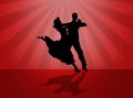 Quickstep Dance Couple , illustration Royalty Free Stock Photo