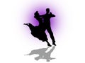 Quickstep Dance Couple , illustration Royalty Free Stock Photo