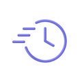 Quicktime icon. Stop watch symbol, time period concept, opening hours, fast timely delivery, express and urgent. Royalty Free Stock Photo