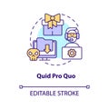 Quid pro quo attack concept icon