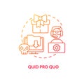 Quid pro quo attack red gradient concept icon