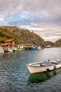 Quidi Vidi, Newfoundland - June 24, 2019 : Beautiful sunset over a small fishing village near St John`s.
