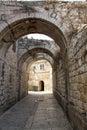 Quiet arch covered alley in Old City Jerusalem Royalty Free Stock Photo