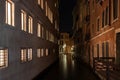 A Quiet Back Canal at Night in Venice Royalty Free Stock Photo