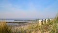 Quiet Baltic Sea beach with beach chairs