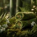 Quiet Bamboo Forest Ecosystem, Green Spinach Wrap Royalty Free Stock Photo