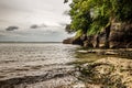 A quiet bay on the Irish Sea in the coastal town of Dunmore East in County Waterford, Ireland. Royalty Free Stock Photo