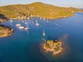 Quiet bay at Poros island, Greece Royalty Free Stock Photo