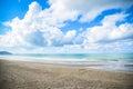 quiet beach sea tropical ocean on summer blue sky and background Royalty Free Stock Photo