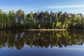 Quiet and calm lake and reflection of a forest Royalty Free Stock Photo