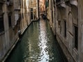 A quiet canal in the back streets of Venice, Italy Royalty Free Stock Photo