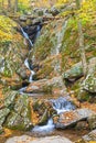 Quiet Cascade in the Fall Forest Royalty Free Stock Photo