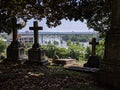 Quiet cemetery by the river