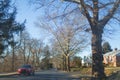 Quiet community street in winter.