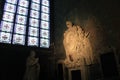 Quiet corner of room with religious sculptures,Notre Dame Cathedral,Paris,France,2016