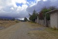 Quiet dirt road in rural farming village, Mexico