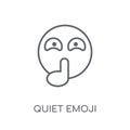 Quiet emoji linear icon. Modern outline Quiet emoji logo concept