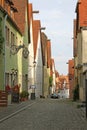 Quiet european cobbled street Royalty Free Stock Photo