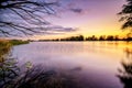 Quiet evening scene after sundown in the Netherlands, Overijssel