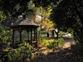 Quiet garden with a small gazebo