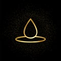 Quiet gold icon. Vector illustration of golden particle background.. Spiritual concept vector illustration