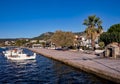 The quiet harbor of the port city of Volos Greece