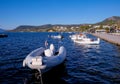 The quiet harbor of the port city of Volos Greece