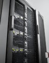 Powerful Server Rack in a Modern Data Center Royalty Free Stock Photo
