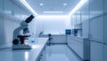 Modern Scientific Laboratory with Microscope Royalty Free Stock Photo