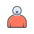 Color illustration icon for Quiet, silence and tranquil