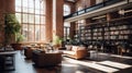 quiet interior library building