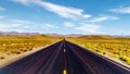 The quiet, long and straight Extraterrestrial Highway, Nevada SR 375, which runs along Area 51 Royalty Free Stock Photo