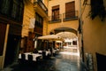 Quiet moment in the Plaza Redonda, Round square, Valencia, Spain