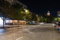 Quiet night in the city center of Giurgiu, Romania