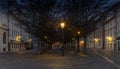 A quiet old cobbled square in Prague during the early morning Royalty Free Stock Photo