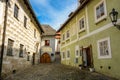 Quiet old street in Czech Krumlov, Czech Republic Royalty Free Stock Photo