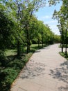 Quiet path inside Xi Yuan / Western Garden temple at Suzhou City China