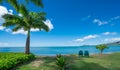 Tranquil morning by the blue waters of Maunalua Bay, Hawaii Royalty Free Stock Photo
