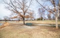 Quiet place in the park, peaceful park bench scenery