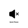 Quiet please icon on white background. Keep silence symbol. Silent mode concept. Vector Royalty Free Stock Photo