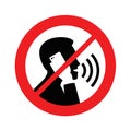 Quiet please, no phone talking - prohibition sign Royalty Free Stock Photo