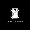 Quiet please sign. Keep silence icon isolated on dark background