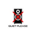 Quiet please sign. Keep silence icon isolated on white background Royalty Free Stock Photo