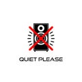 Quiet please sign. Keep silence icon isolated on white background Royalty Free Stock Photo
