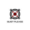 Quiet please sign. Keep silence icon isolated on white background Royalty Free Stock Photo