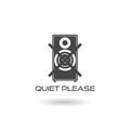 Quiet Please Sign with shadow Royalty Free Stock Photo