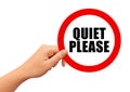 Quiet please sign Royalty Free Stock Photo